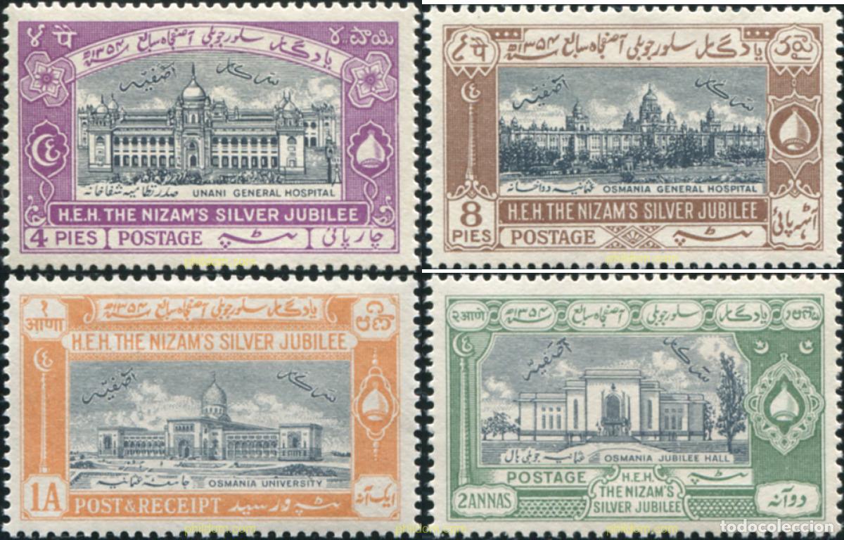 Sellos: 791179 HINGED INDIA - HYDERABAD 1937 JUBILEO DEL NIZAM OSMAN