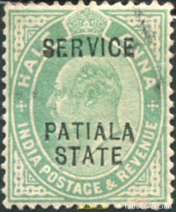 Sellos: 791836 USED PATIALA 1909 SELLOS DE INDIA INGLESA DE 1911 SOBRECARGADOS-SERVICIO