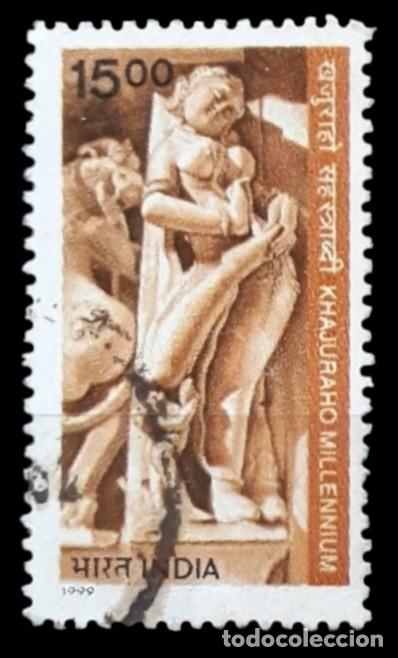 Sellos: INDIA 1999 Milenario de los Templos de Khajuraho. USADO.