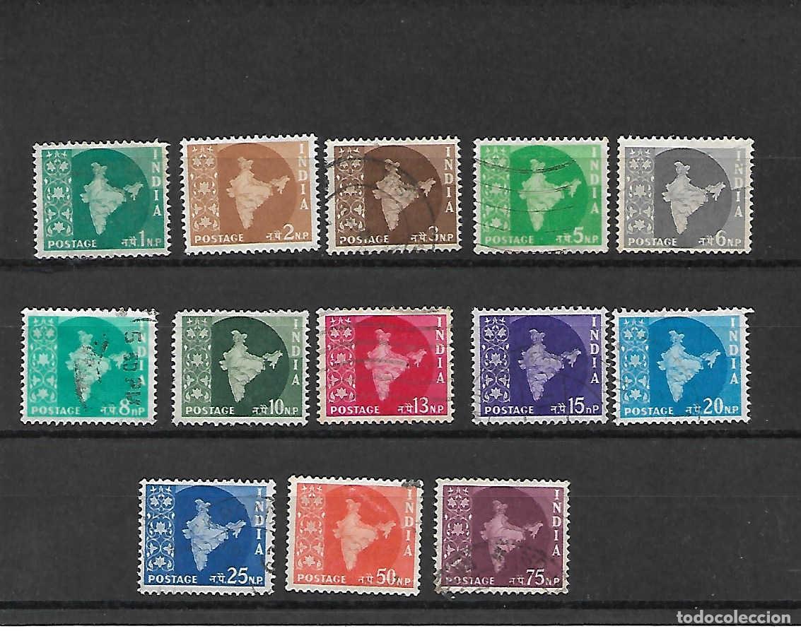Sellos: Mapa de India, sellos a&ntilde;os 1957/8