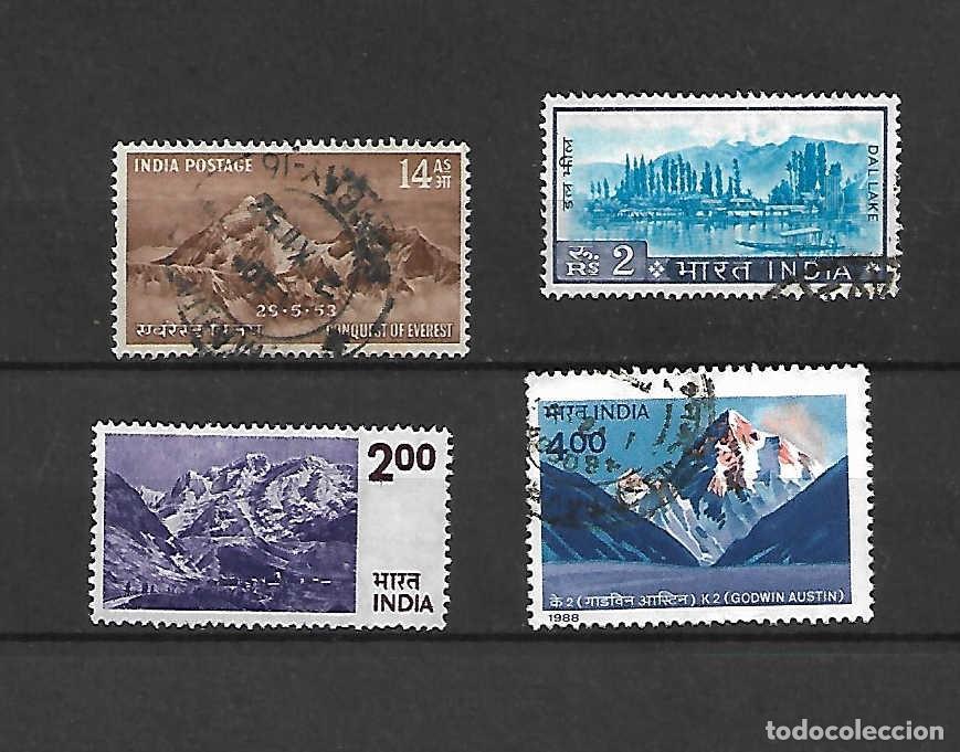 Sellos: 4 sellos :NATURALEZA de INDIA, sellos a&ntilde;os 1953/88