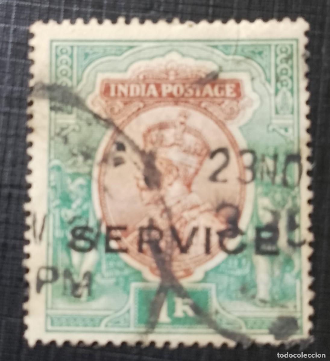 Sellos: INDIA INGLESA - MONARQUIA, REY JORGE V CON CORONA IMPERIAL