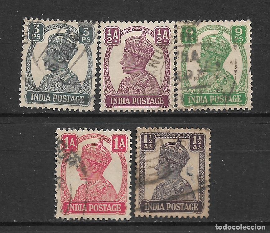 Sellos: india 1941-43 lote 5 sellos usado - 19/16