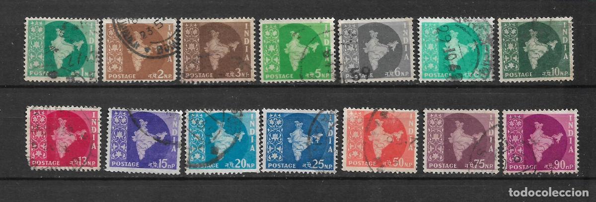 Sellos: india 1957-58 # 275-288 usado completa - 19/16