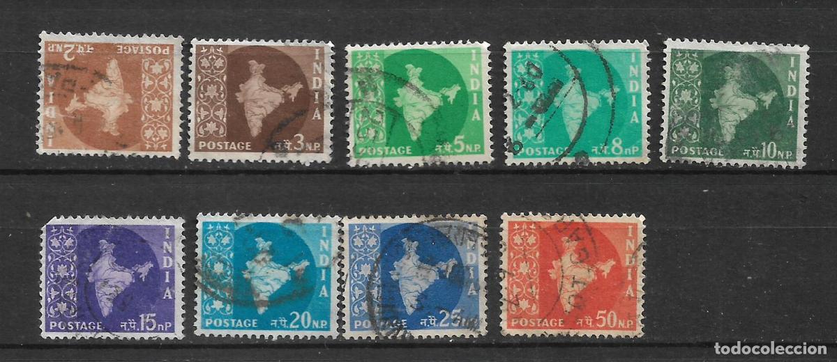 Sellos: india 1957-58 lote 9 sellos usado - 19/16