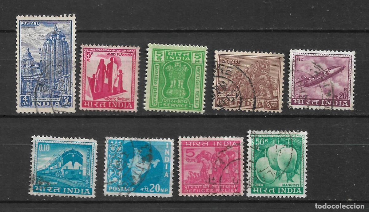 Sellos: india lote 9 sellos usado - 19/23