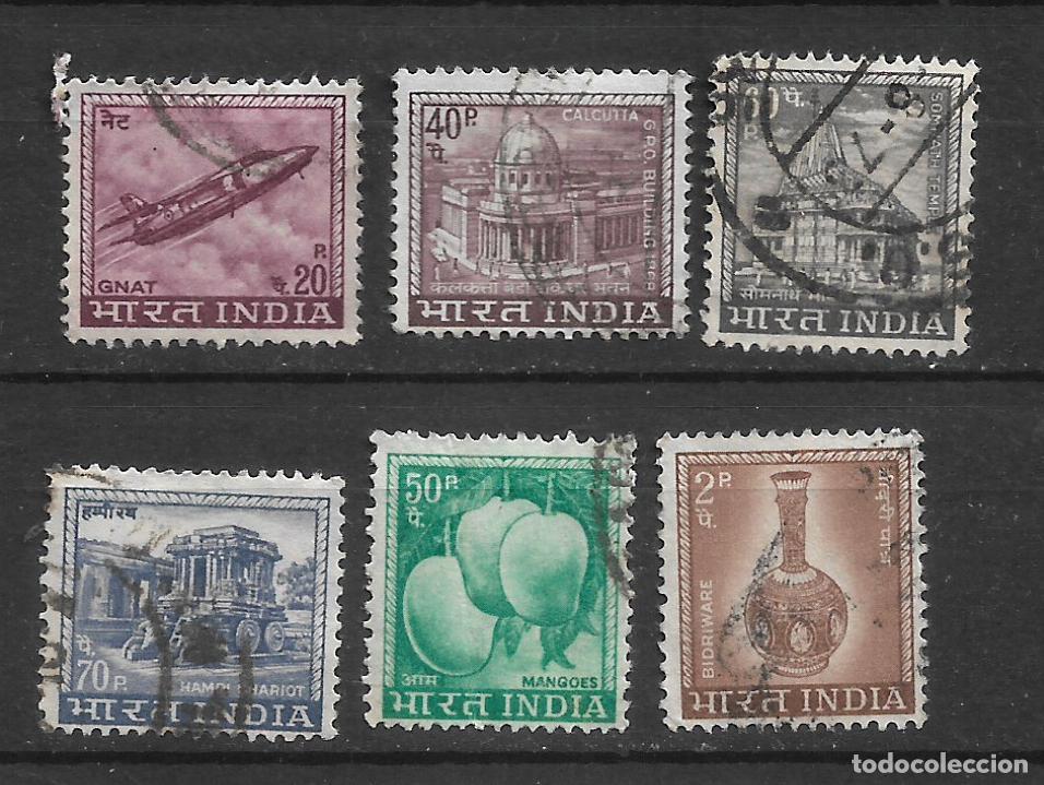 Sellos: india lote 6 sellos usado - 19/23