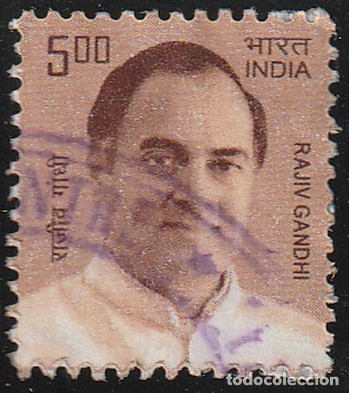 Sellos: India 2008 Scott 2283 Sello &ordm; Rajiv Gandhi Primer Ministro Michel 2319 Yvert 2130 India Stamp Timbre