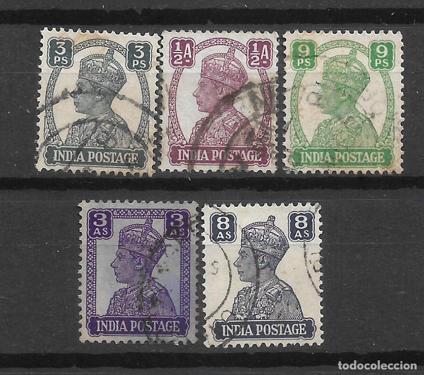 Sellos: india 1941-43 lote 5 sellos usados - 1/2