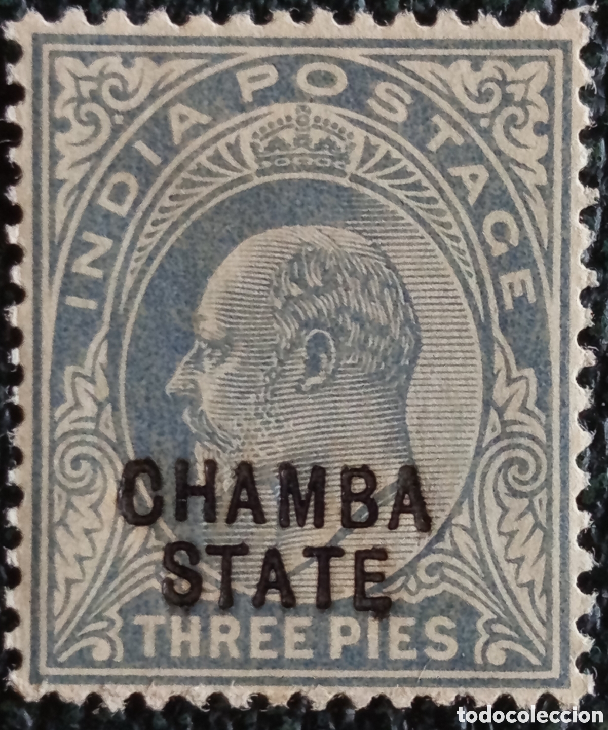 Sellos: India Estado Feudatario Chamba 1903-05 Eduardo VII 3 Pies Gris - SG #18 MH