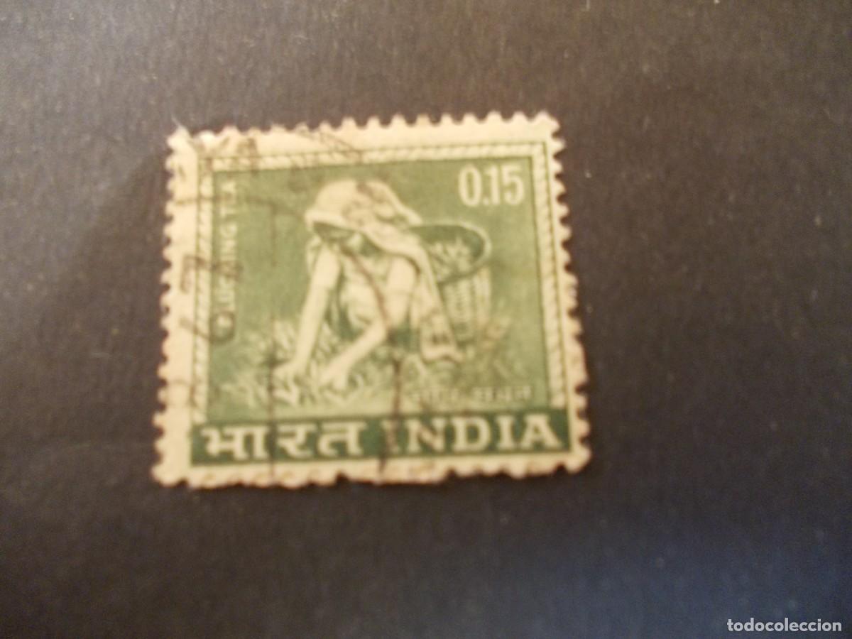 Francobolli: Sello India 0.15 Rupias Agricultor en campo Puntear el t&eacute; emisi&oacute;n india filatelia tem&aacute;tica agr&iacute;cola