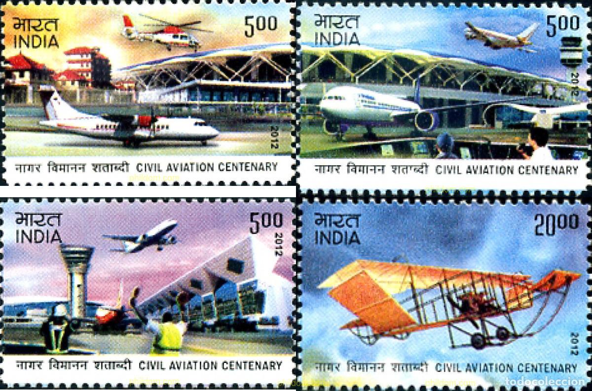 Selos: 276105 MNH INDIA 2012 CENTENARIO DE LA AVIACI&oacute;N CIVIL.