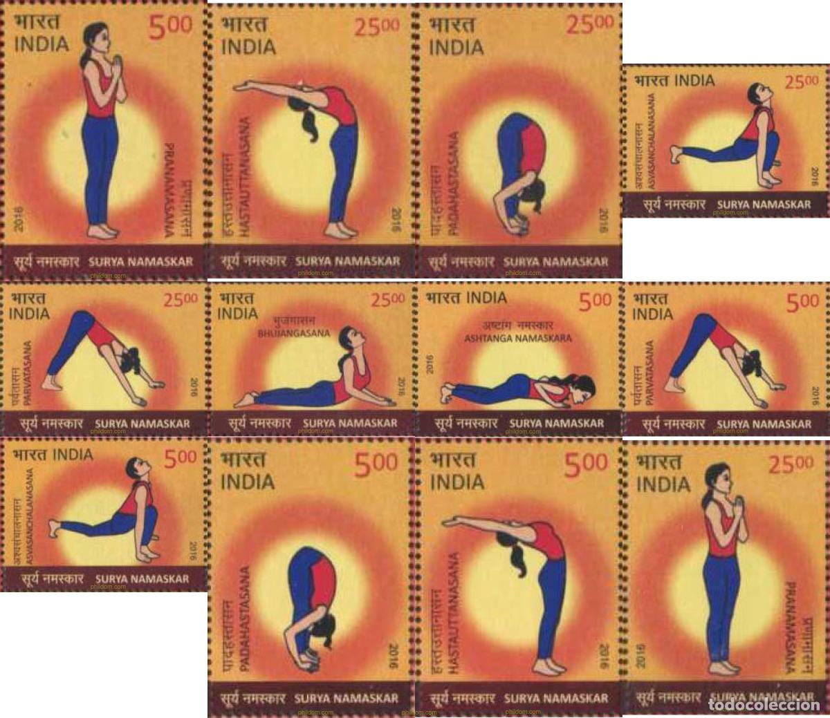 Sellos: 361496 MNH INDIA 2016 DIFERENTES POSICIONES DEL YOGA.