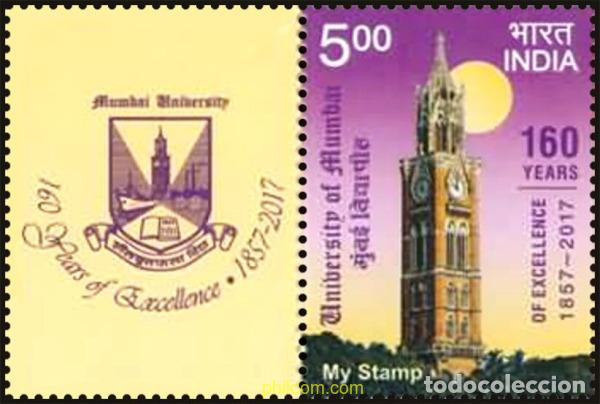 Selos: 757992 MNH INDIA 2017 160 ANIVERSARIO DE LA UNIVERSIDAD DE MUMBAI.
