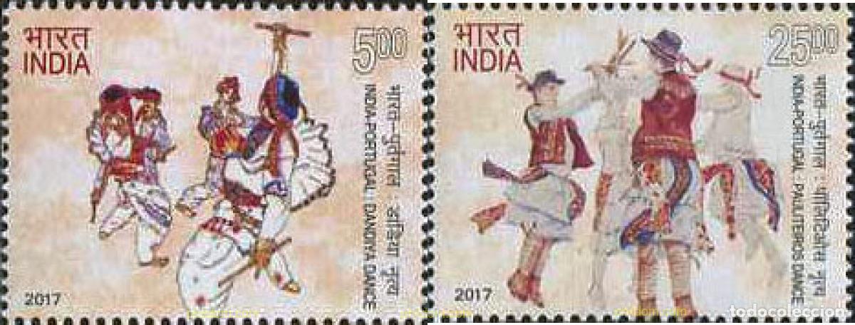 Timbres: 568950 MNH INDIA 2017 DANZAS TRADICIONALES. CONJUNTA CON PORTUGAL.