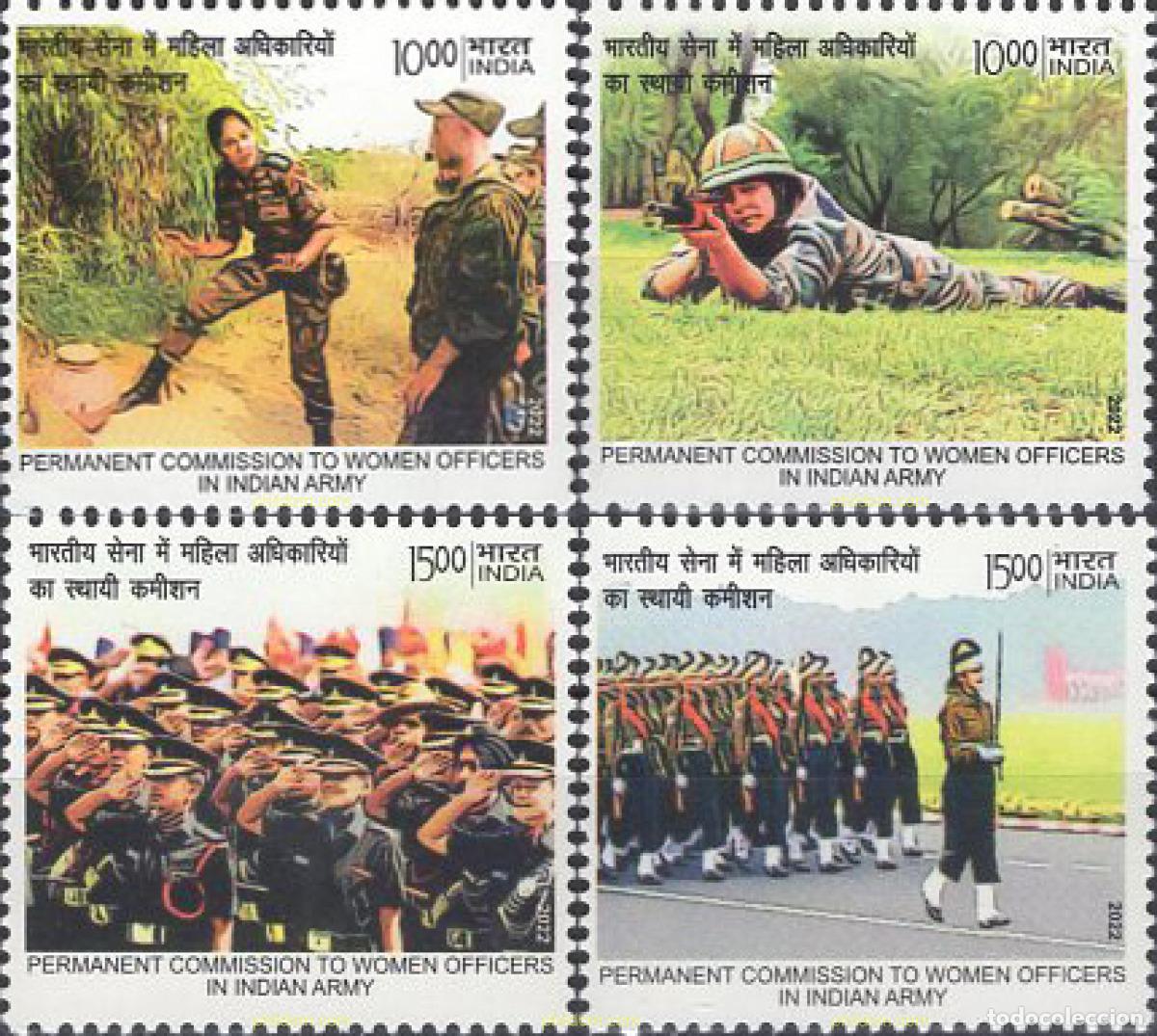 Selos: 676875 MNH INDIA 2022 COMISIONADO PERMANENTE DE LAS MUJERES OFICIALES EN EL EJ&eacute;RCITO.