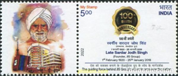 Stamps: 685179 MNH INDIA 2022 CENTENARIO DEL NACIMIENTO DEL FIL&aacute;NTROPO SARDAR JODH SINGH,