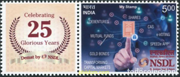 Stamps: 685213 MNH INDIA 2022 XXV ANIVERSARIO DEL SERVICIO DEPOSITARIO DE SEGURIDAD NACIONAL.