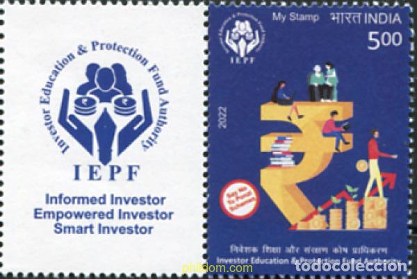 Selos: 685243 MNH INDIA 2022 EDUCACI&oacute;N INVERSORA. SERVICIO DE PROTECCI&oacute;N DE FINANZAS.