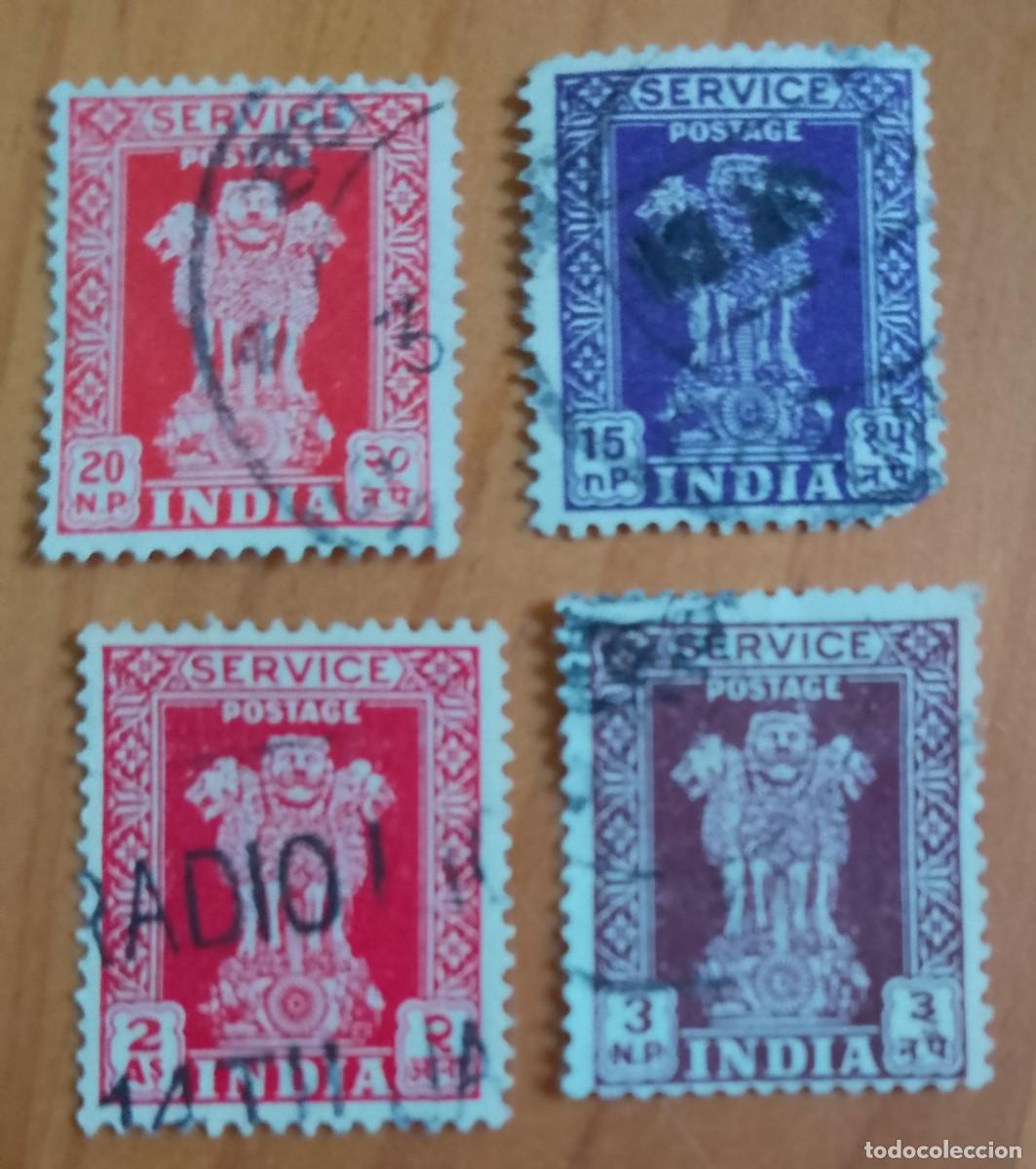 Sellos: INDIA - LOTE 4 SELLOS LEONES - VER DESCRIPCI&Oacute;N