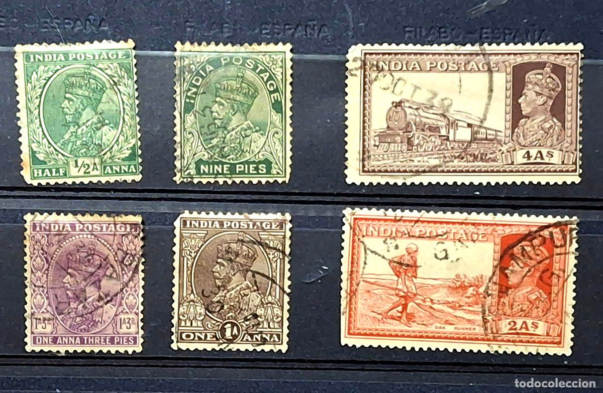 Sellos: 6 sellos de India- 1937-1943