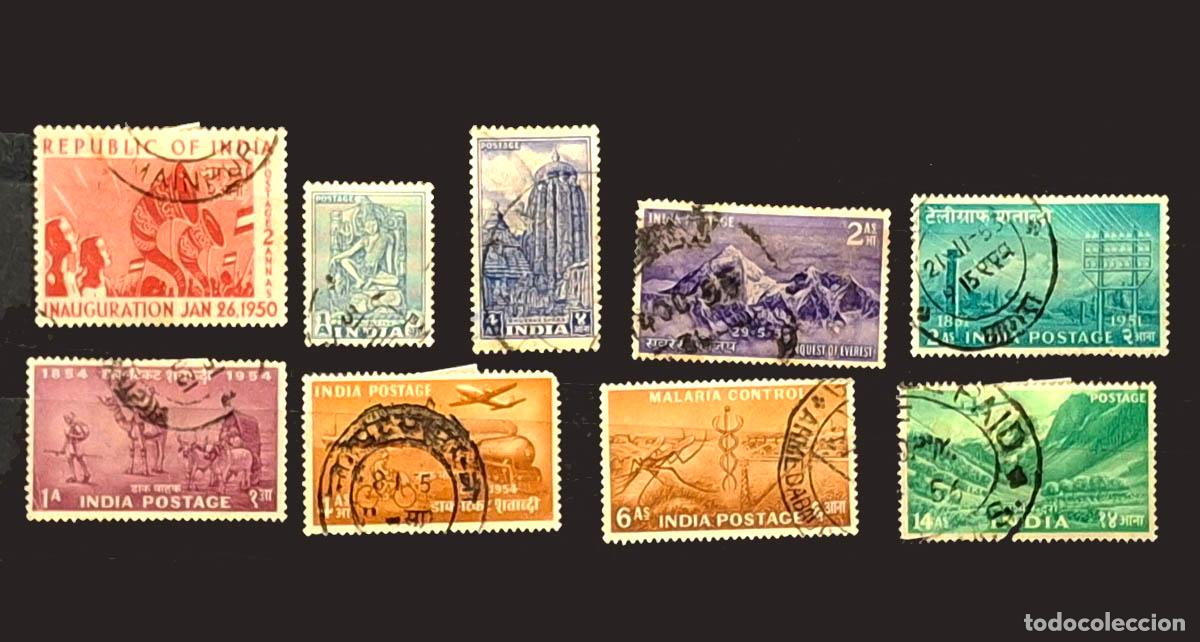 Sellos: 9 sellos de India