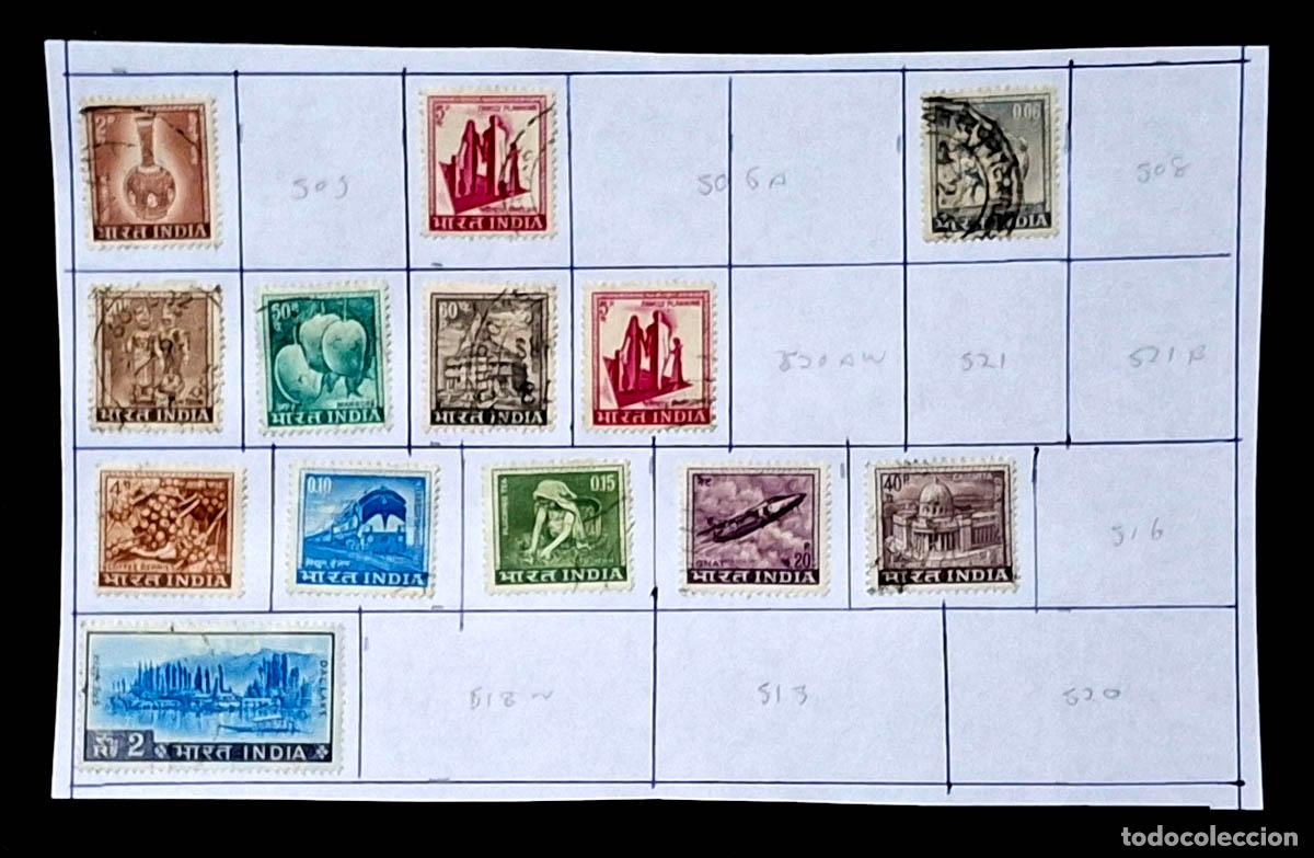 Sellos: 1950-1960, 13 sellos de India