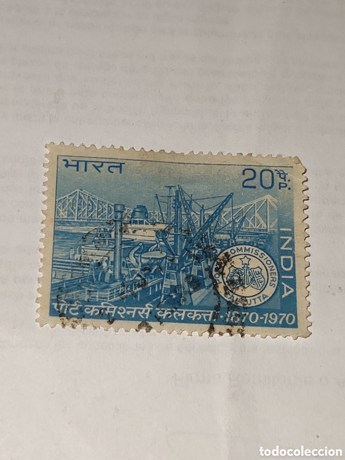 Sellos: Sello de la India Centenario de la comisi&oacute;n portuaria de Calcuta 1970