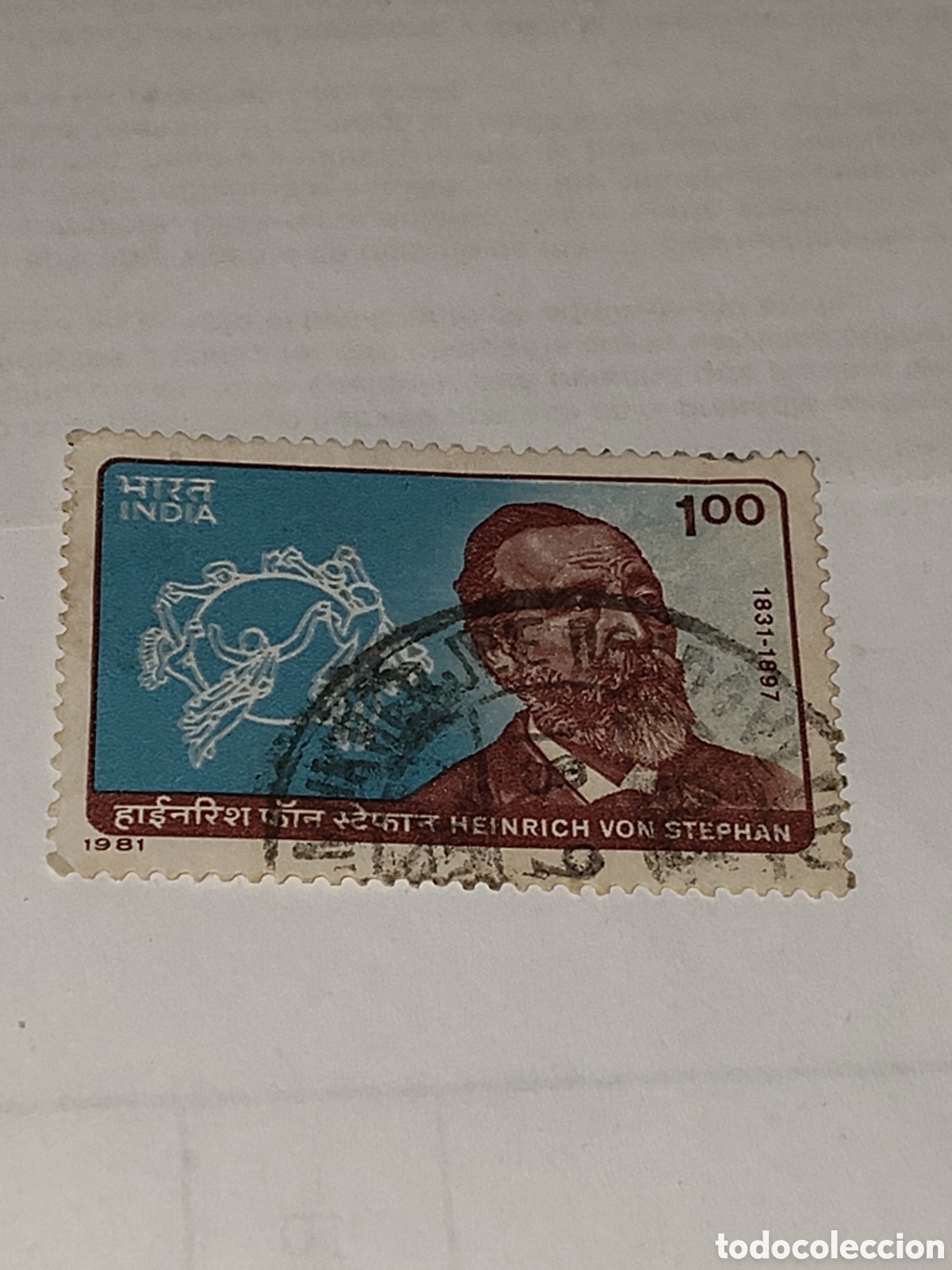 Sellos: Sello de la India Heinrich Von Stephan fundador de la Uni&oacute;n Postal 1981