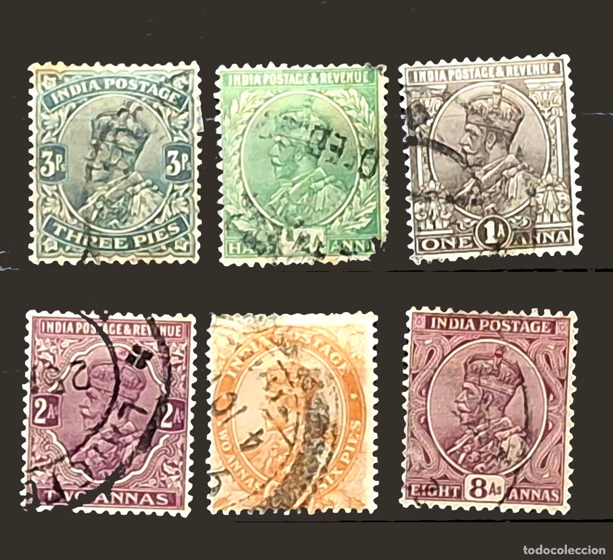 Sellos: 6 sellos de India- 1911-1936