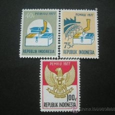 Sellos: INDONESIA 1977 IVERT 784/6 *** ELECCIONES GENERALES. Lote 30196731