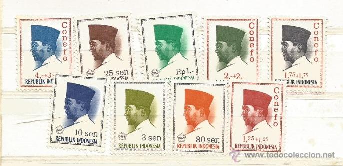 Sellos: Indonesia 1964-67. B&aacute;sicos Presidente Sukarno - Foto 1