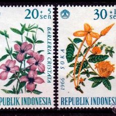 Sellos: INDONESIA 1966. SERIE. FLORES. **,MNH. Lote 52283699