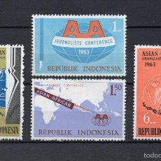 Sellos: INDONESIA 334/37* - AÑO 1963 - CONFERENCIA DE PERIODISTAS AFROASIÁTICOS, YAKARTA. Lote 56907393