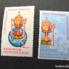 Sellos: INDONESIA INDONÉSIE 1967 COUPE THOMAS DE BABMINTON YVERT 514 / 515 ** MNH. Lote 77745877