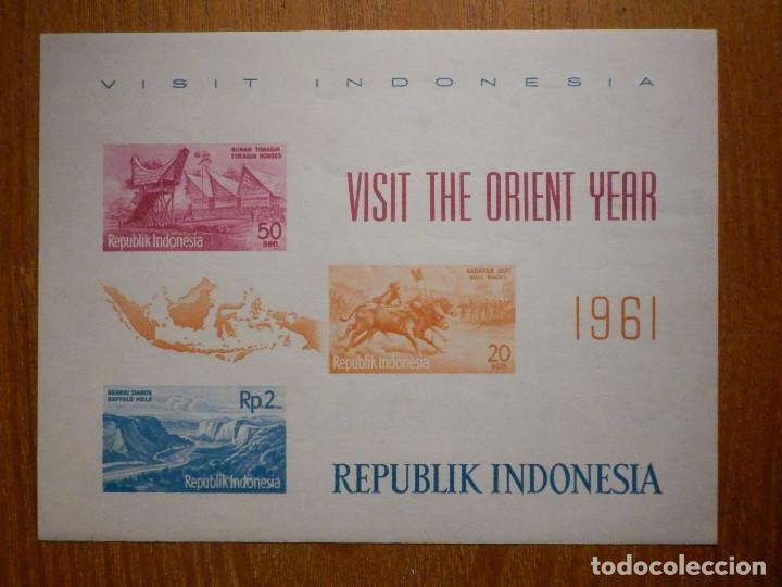 Sellos: Hojita - Sellos - República de Indonesia - Año 1961 - Nuevos - Visit - Orient Year - Foto 1 - 203957438