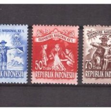 Sellos: INDONESIA 1955 IVERT 92/6 *** JAMBOREE NACIONAL - SCOUTS. Lote 299513493