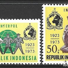 Sellos: INDONESIA 662/63** - AÑO 1961 - 50º ANIVERSARIO DE INTERPOL