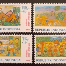 Sellos: SO) 1984 INDONESIA, CHILDREN'S DAY, CHILDREN DRAWINGS, MNH. Lote 376180084