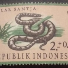 Sellos: SB) 1966 INDONESIA, CONSTRICTOR SNAKE, PYTHON RETICULATUS - BOA, MNH. Lote 397937144