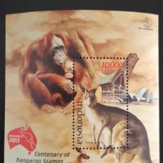 Sellos: SD)2013, INDONESIA, 100TH ANNIVERSARY OF THE ISSUANCE OF AUSTRALIA'S ”KANGAROO” STAMPS, SOUVENIR LEA. Lote 400320384