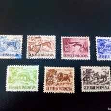 Sellos: INDONESIA 1956/8, FAUNA, ANIMALES