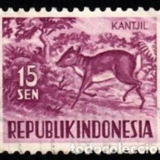 Sellos: INDONESIA. FAUNA. CIERVO. 1956-57. YT-120. USADO