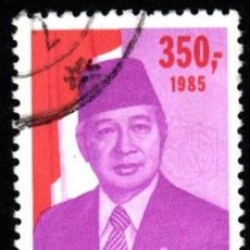 Sellos: INDONESIA. PRESIDENTE SUHARTO. 1985. YT-1057. USADO