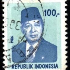 Sellos: INDONESIA. PRESIDENTE SUHARTO. 1987. YT-1106. USADO