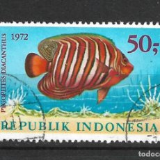 Sellos: INDONESIA 1972 SELLO USADO PECES - 3-22