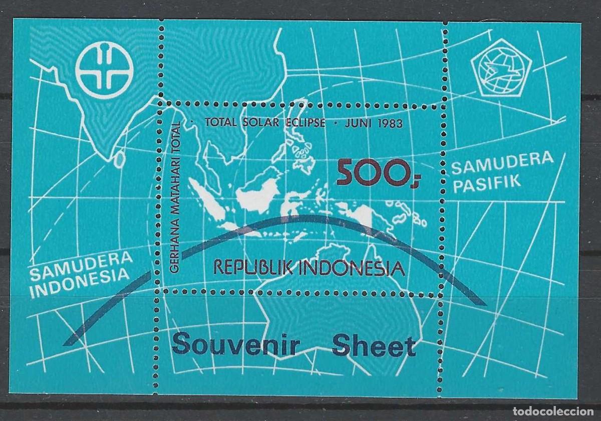 Sellos: INDONESIA 1983 - HB ECLIPSE TOTAL DE SOL, MNH ** - Foto 1
