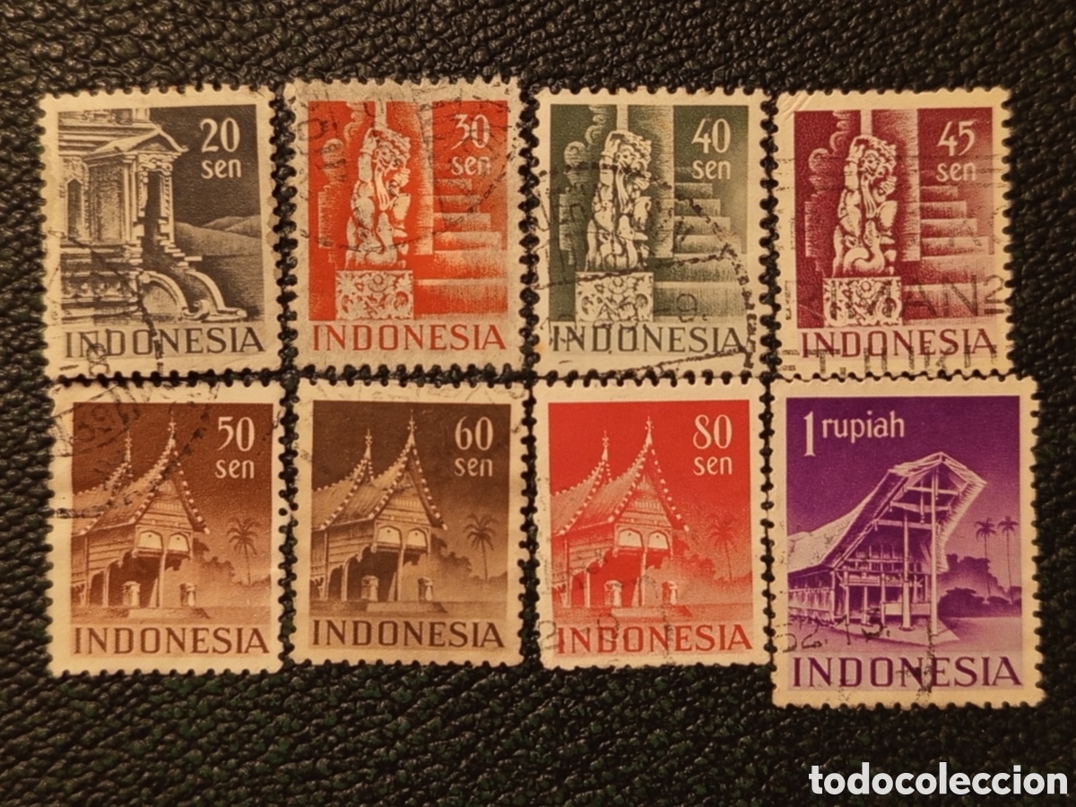 Sellos: Lote Sellos INDONESIA 1949&nbsp; Edificios - Foto 1