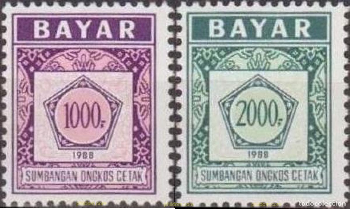 Sellos: 785596 MNH INDONESIA 1988 SELLOS DE SERVICIO CON MILESIMA 1988
