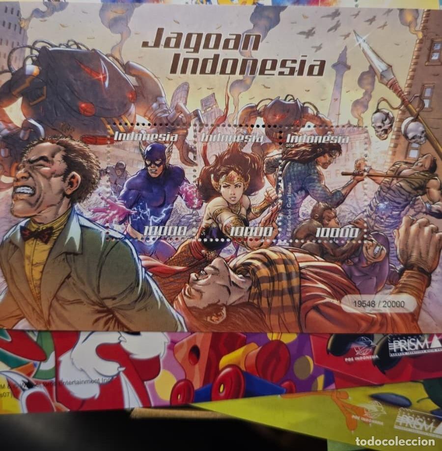 Sellos: O) 2019 INDONESIA, COMICS INDONESIA HEROES, JAGOAN, SHEET MNH